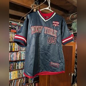 NEW YORK VINTAGE FUBU BASEBALL SHIRT  BASEBALL NANTA 05 ATHLETICS JERSEY Medium